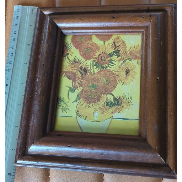 Vintage‎ Transart Industries Framed Vincent Van Gogh Sunflowers Print - Picture 7 of 7